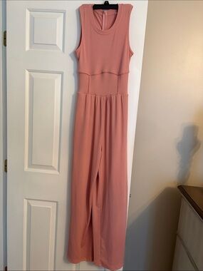 Sleeveless Wide-Leg Jumpsuit in Dusty Rose